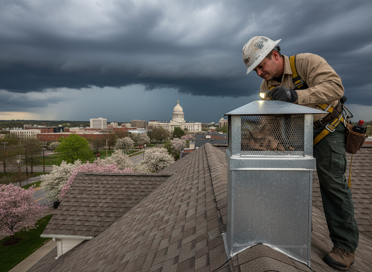 Inspecting Chimney Caps Before Spring Storms in Montgomery